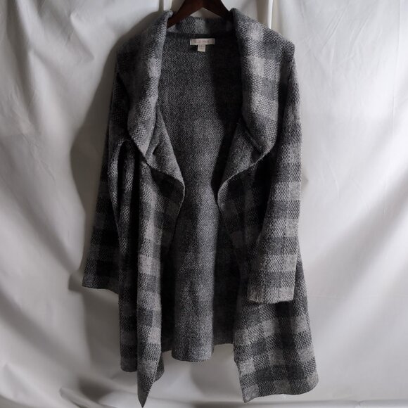Ellen Tracy Women's Grey/Light Grey Acrylic/Wool Cardigan/Shawl, Size XL - Picture 1 of 6